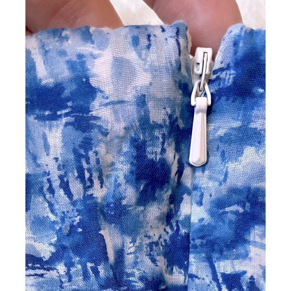 NWT AMUR Aminah Halter Dress in Mykonos Blue Brushstrokes, Size 2 - Picture 16 of 16